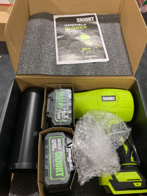 Photo 1 of Leaf Blower Cordless with Battery and Charger, 800,000 RPM, Extended Nozzle, Lightweight Handheld Design,Blower for Patio Cleaning,car Blowing Water, Blowing Leaves and Dust?Bright Green?