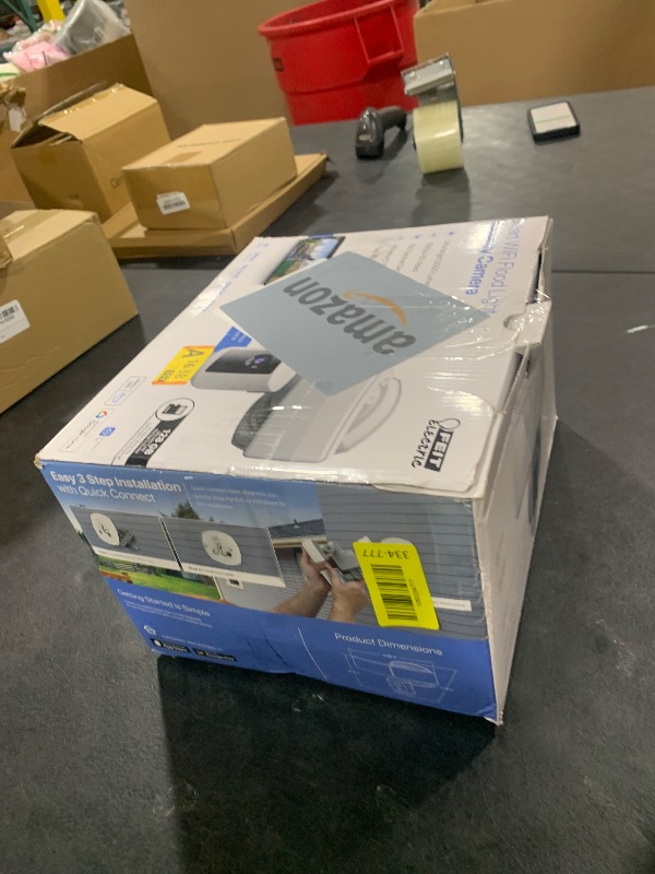 Photo 1 of Feit Electric SEC5000/CAM/WIFI Outdoor LED Smart Security Camera with Motion Sensor, 2-Way Audio, 5000 Lumens Floodlight, Works with Alexa and Google Asst, Alarm, Hardwired, Updated Version of SEC3000
