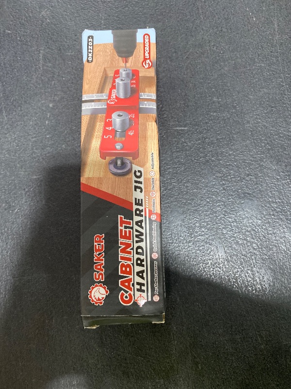 Photo 1 of Saker Cabinet Hardware Doweling Jig - Cabinet Handle Template Tool for Knobs and Pull - Adjustable Self Centering Punch Locator Precise Woodworking Drill Guide (5" Jig Saw)