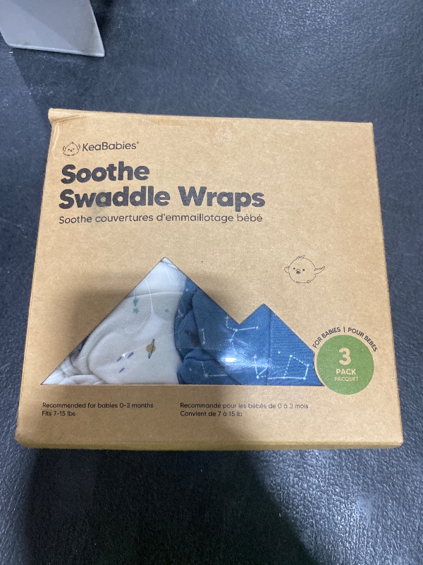 Photo 1 of 3-Pack Organic Baby Swaddle Sleep Sacks - Swaddles for Newborns, Infant 0-3 Months, Baby Girls, Boys, Soft & Snug Newborn Sleep Sack, Nursery Swaddling Blankets (Galaxy)