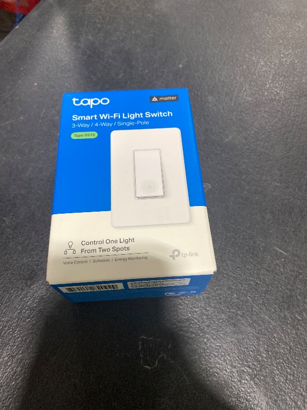 Photo 1 of TP-Link Tapo Smart Switch, Single-Pole/3-Way/4-Way, Matter Compatible, Energy Monitoring, Neutral Wire Required, Works with Alexa, Siri, Google Home, SmartThings, UL Certified, 2.4GHZ Wi-Fi, Tapo S515