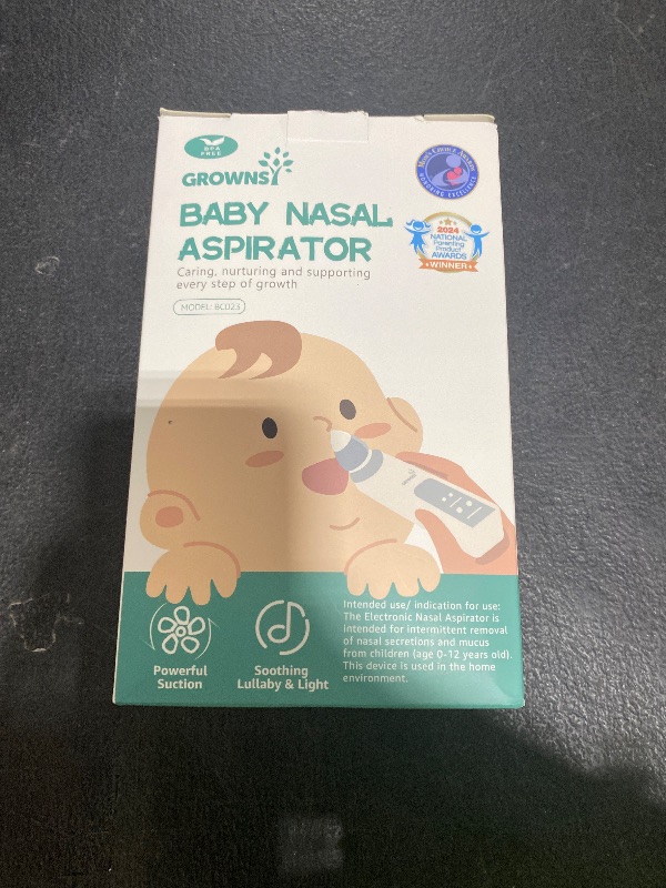 Photo 1 of GROWNSY Nasal Aspirator for Baby, Electric Baby Nose Sucker with Larger Suction Chamber and More Powerful Suction, Automatic Nose Cleaner with Music and Light Soothing Function