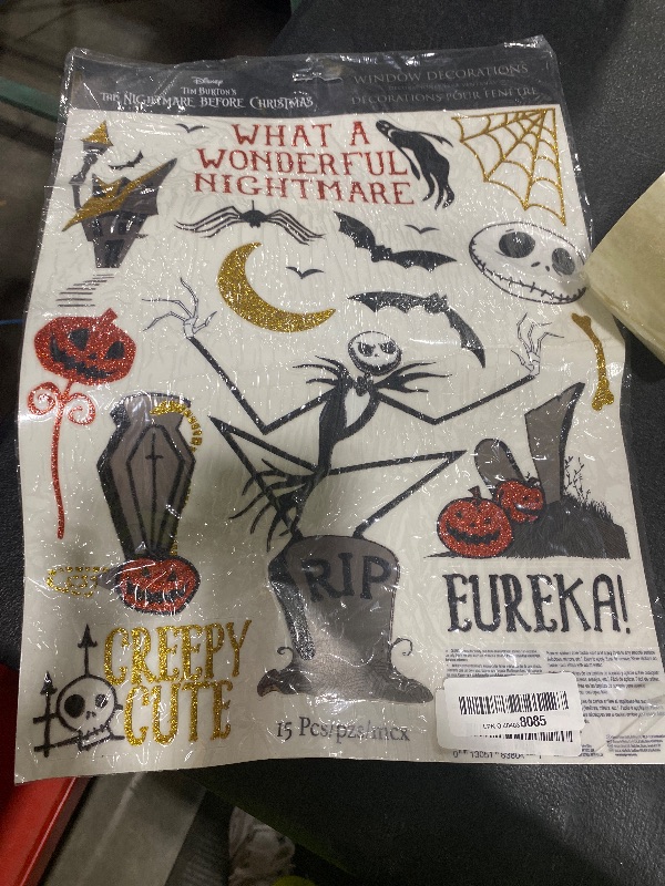 Photo 1 of Amscan Halloween Spiders and Webs Vinyl Window Clings 14 Pieces