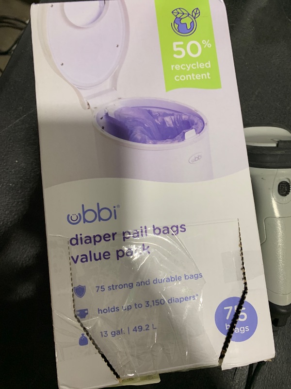 Photo 1 of Ubbi Diaper Pail Plastic Bags, Disposable Baby Waste Bags, 3 Pack, 75 Count, 13-Gallon Bags