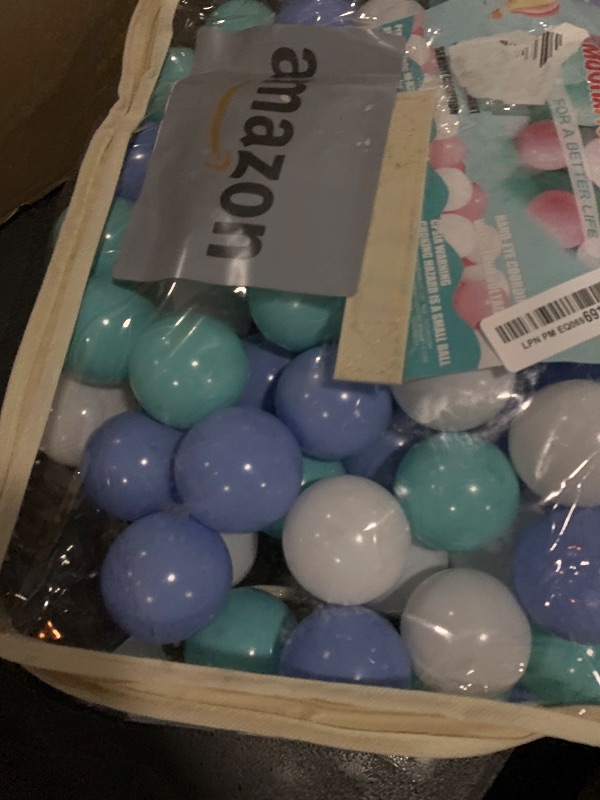 Photo 1 of MoonxHome Ball Pit Balls for Toddlers, BPA Free Crush Proof Plastic Toy Balls for Ball Pit, Children's Pool Water Toys, Ideal Gift for Christmas Balls for Play Tent 2.15" Pack of 100 White&Green&Blue