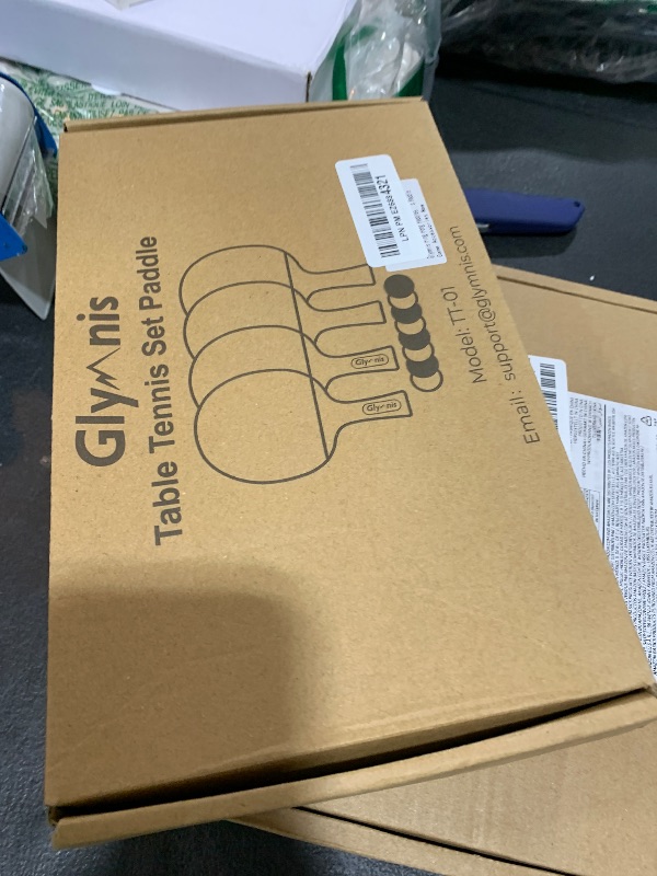 Photo 1 of Glymnis Ping Pong Paddles Set of 4 Table Tennis Rackets with 8 Balls, Storage Case for Indoor Outdoor Table Tennis Paddle Game Accessories