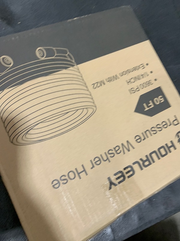 Photo 1 of Hourleey Pressure Washer Hose 50 FT, 3600 PSI Flexible Kink Resistant Power Washer Hose Replacement, 1/4" Quick Connect Pressure Washer Hose Extension With M22 x 3/8", Blue