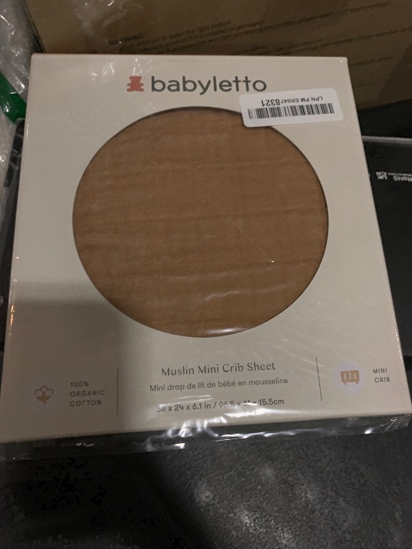 Photo 1 of Babyletto 100% Organic Cotton Mini Crib Sheet, GOTS-Certified, Fitted 360°, Ultra-Soft and Breathable Muslin - Burnt Sienna