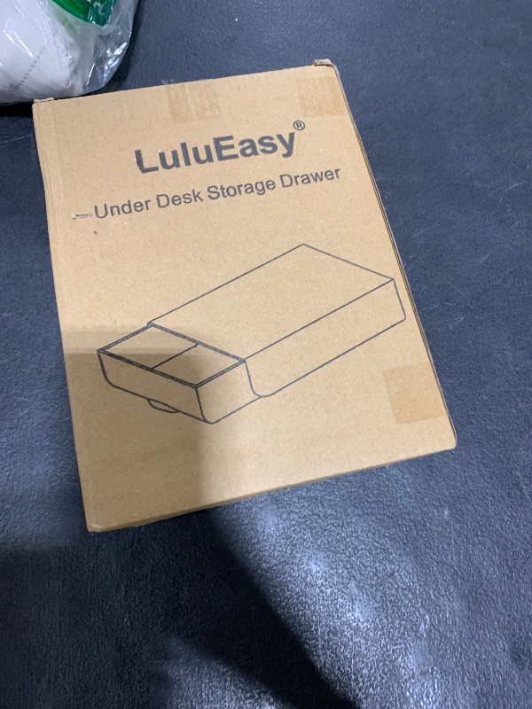 Photo 1 of LuluEasy 2 Pack Under Desk Drawer Self-Adhesive Desktop Storage Organizer, Hidden Attachable Slide Out Desk Drawer, Under Table Tray for Pencil Pen Stationery Office Organization, Gray