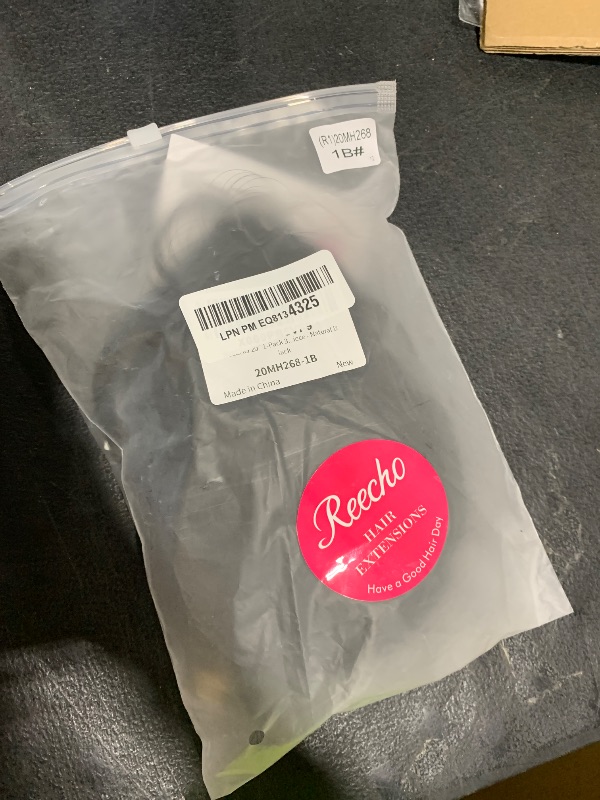 Photo 1 of REECHO 20" 1-Pack 3/4 Full Head Curly Wave Clips in on Synthetic Hair Extensions HE008 Hairpieces for Women 5 Clips 4.5 Oz per Piece - Natural Black