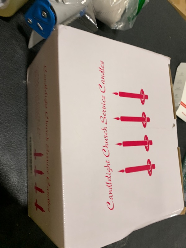 Photo 1 of 300 Pieces 5-Inch White Unscented Taper Candles with Drip Protectors for Church, Prayer, Shabbat, and Vigil Use