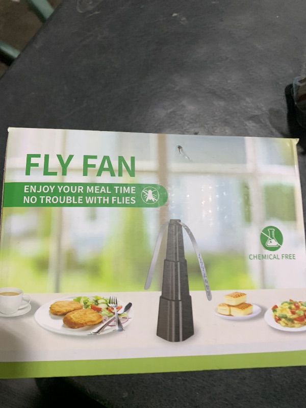 Photo 1 of Fly Fans for Tables, Fly Fan Outdoor Indoor Keep Flies Away, Table Top Spinner with Holographic Blades, Flies Deterrent for Picnic, Restaurant, Party, Home, BBQ (4 Pack)