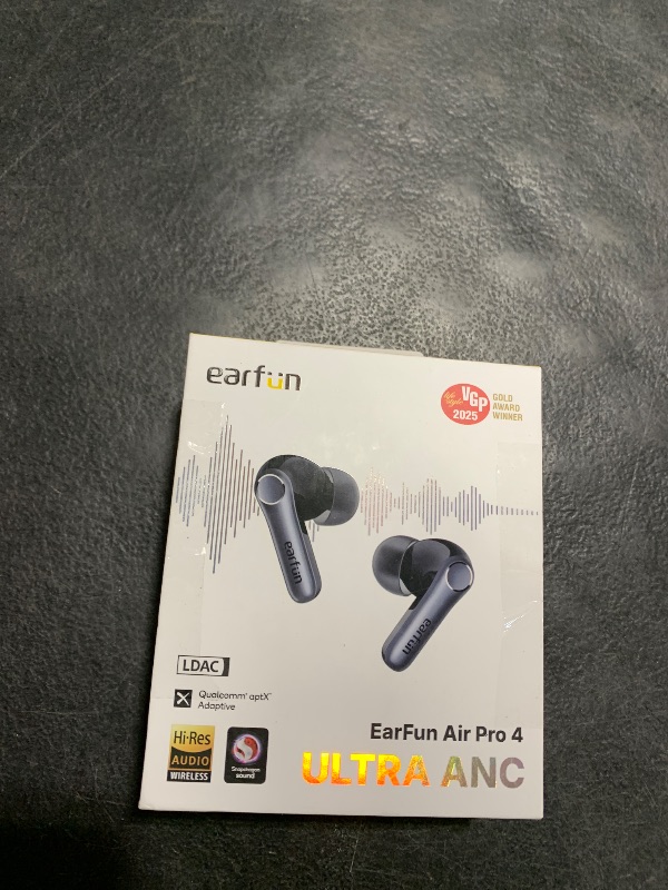Photo 1 of EarFun Air Pro 4 Adaptive Hybrid Noise Canceling Wireless Earbuds, Qualcomm Snapdragon Sound, aptX™ Lossless, 6 Mics AI CVC 8.0 Call, LDAC Hi-Res Audio, 52H Playtime, Bluetooth 5.4, in-Ear Detection