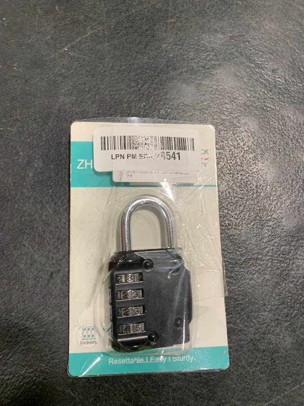 Photo 1 of ZHEGE Padlock, Combination Lock 4 Digits, Outdoor Padlock Weatherproof for Gym Locker, Garden Fence Gate (Black)
