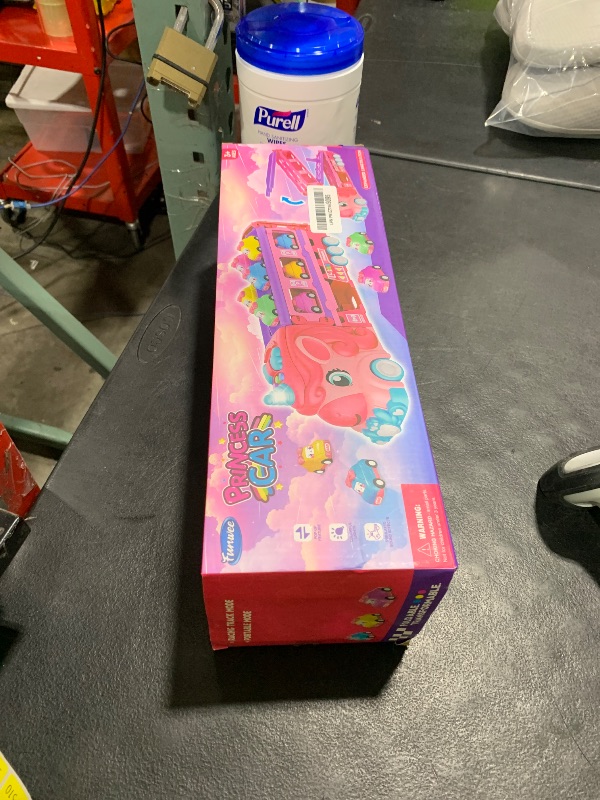 Photo 1 of Funwee Unicorn Car Toys for 2 3 4 5 6 7 Year Old Toddler Girls,Princess Carrier Truck with Sound & Lights,2 Player Race Mode Foldable Track Pink Car Toys,Birthday Gift Idea for Kids