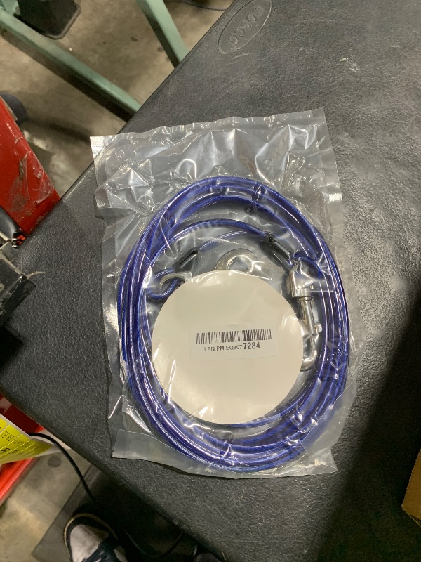 Photo 1 of MooonGem 15ft Heavy Duty Dog Tie Out Cable, Up to 250lbs Pull Force, Blue