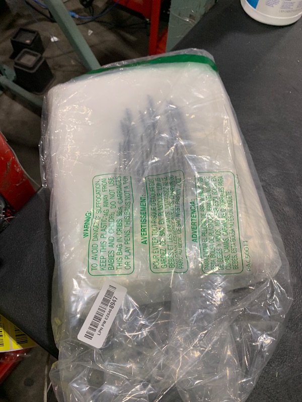 Photo 1 of Spartan Industrial - 12” X 18” (200 Count) Self Seal Clear Poly Bags with Suffocation Warning for Packaging, T Shirts & Shipping - Resealable Glue