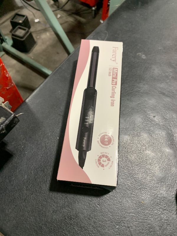 Photo 1 of FARERY 1/2 Inch Ceramic Mini Hair Curler with 3 Adjustable Temp, Dual Voltage, Travel Curling Iron for Short Hair, Infused with Keratin & Argan Oil, Storage Bag