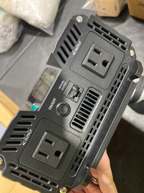 Photo 1 of FOVAL 2000W Pure Sine Wave Inverter 12V DC to 110V AC Converter, 4000W Peak Power Inverter with LCD Display and 2 AC Outlets for Home, RV, Truck, and Off-Grid Solar System, Remote Controller