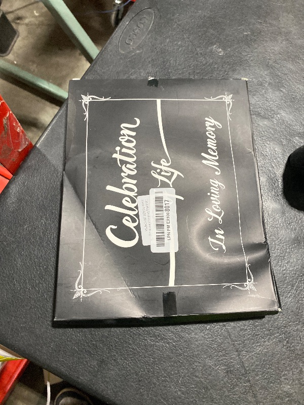 Photo 1 of Duoduobuy Funeral Guest Book for Memorial Service Celebration of Life Guest Book with Gold Foil Lined Pages Sign in Book for Funeral, 1 Box &1 Guest Book &1 Black Pen &1 Sign Card (Black)