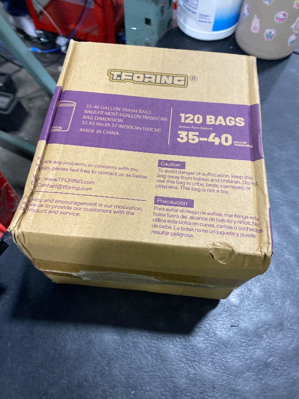 Photo 1 of 35-40 Gallon Black Trash Bags 120 Count - 35" x 40" Large Garbage Bags, 30+ Gallon Strong Trash Can Liners for Home, Commercial Use,Yard Waste, Bulk
