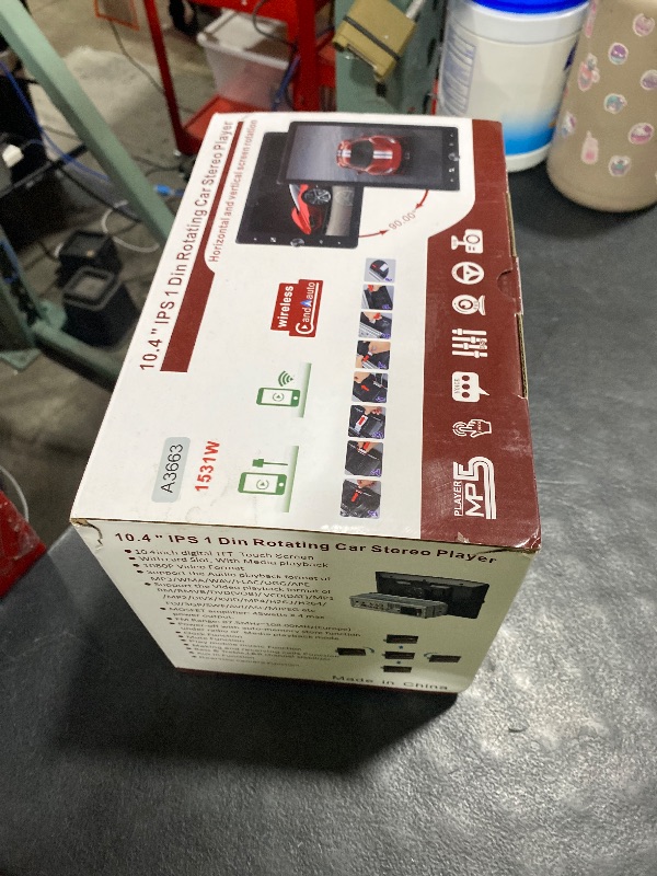 Photo 1 of 10.4“ Wireless CarPlay Stereo Single Din Car Radio,2025 Upgraded Rotatable HD IPS Touch Screen,Wireless Android Auto Car Play Screen Bluetooth RDS/FM EQ SWC USB/TF Backup Camera