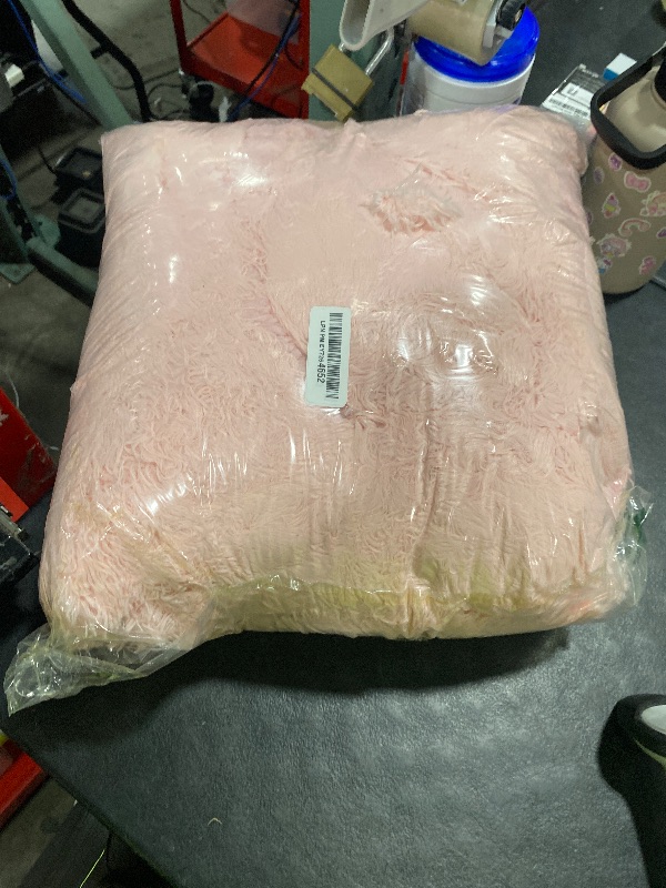 Photo 1 of PHF Luxury Fuzzy Faux Fur King Blanket, Soft Shaggy Plush Comfy Blanket, Warm Thick Fluffy for Couch, Bed, Chair, Sofa, Furry Elegant Throw for Home Decor, Pink, 108" x 90"