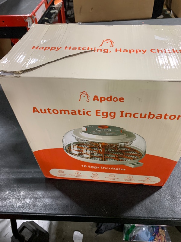 Photo 1 of 18 Egg Incubator, Automatic and Adjustable Egg Turning, Egg Candler, Temperature and Humidity Control, Hatch Day, 2 Size Egg Tray, Automatic Water Refill, Hatching Chicken Quail Duck Turkey Goose Bird