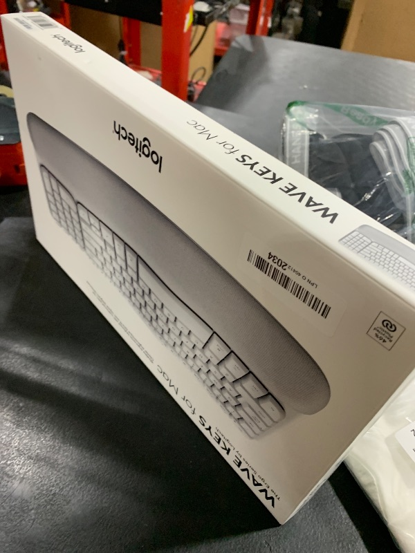 Photo 1 of Logitech Wave Keys for Mac, Wireless Ergonomic Keyboard with Cushioned Palm Rest, Comfortable Natural Typing, Bluetooth Keyboard, Easy-Switch, Optimized for Mac, Apple, iPad - Off White