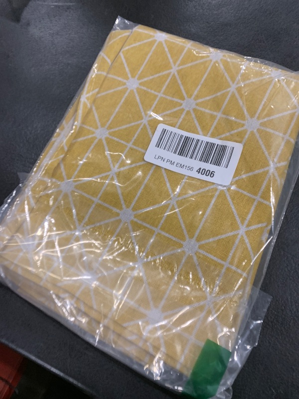 Photo 1 of meioro Yellow Boho Table Cloth Rectangle Cotton Linen Nordic Twill Tablecloths Wrinkle Free Fabric Checkerboard Stripe Table Cloths Rustic Cover for Kitchen Dining Party Outdoor Picnic(39 x 55 Inch)