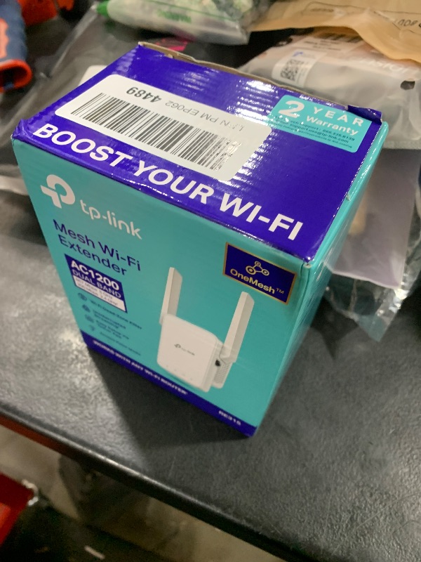 Photo 1 of TP-Link AC1200 WiFi Extender, 2025 Wirecutter Best WiFi Extender, 1.2Gbps Home Signal Booster, Dual Band 5GHz/2.4GHz, Up to 1600 Sq.ft and 32 Devices, EasyMesh Compatible, One Ethernet Port (RE315)