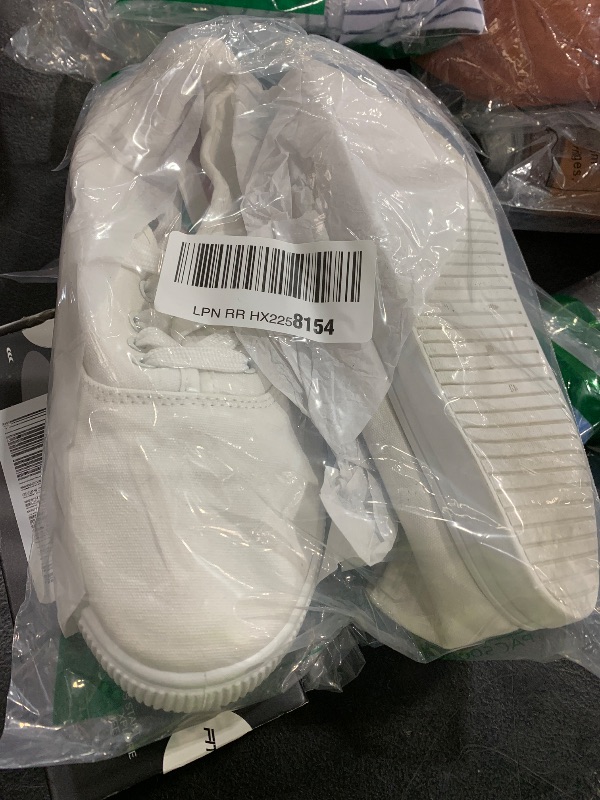 Photo 1 of Womens Classic White Sneakers,Low Top White Canvas Shoes,Lightweight Casual Canvas Sneakers(White Flower.US10)
