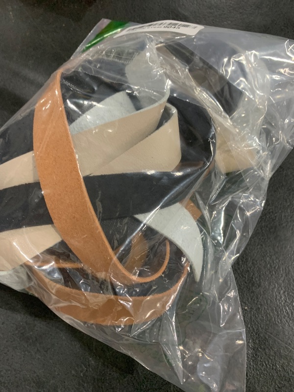 Photo 1 of SilTriangle 3 Rolls Leather Straps for Crafts Single Sided Faux Leather Strips 2 mm Thickness 78.7 Inches Long for DIY Art Craft Projects Belt Tooling (1 Inch,3 Colors 2)