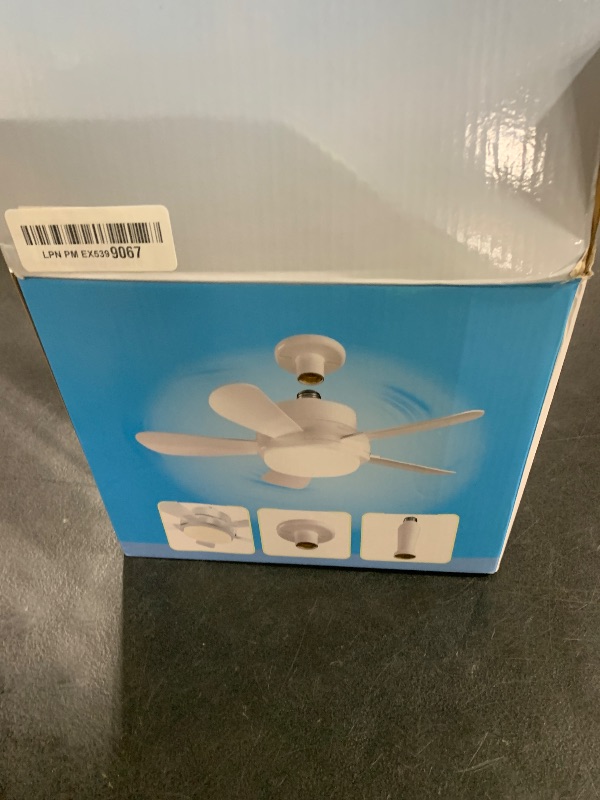 Photo 1 of Socket Fan Light with Remote and App Control 22inch Socket Ceiling Fan for E26 Base with Light Dimmable LED Ceiling Fan,3 Colors 6500K,1500 Lumens Bulb for Garage, Bedroom, Kitchen, Living Room, Black