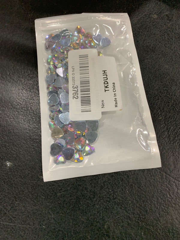 Photo 1 of 100pcs 10mm Flat Back Gems 3D Heart Rhinestones, Acrylic Charms Heart Stones DIY Crafts, Costume Jewels Making for Crafting, Face, Hats, Shoes Embellishments Accessories (White AB)