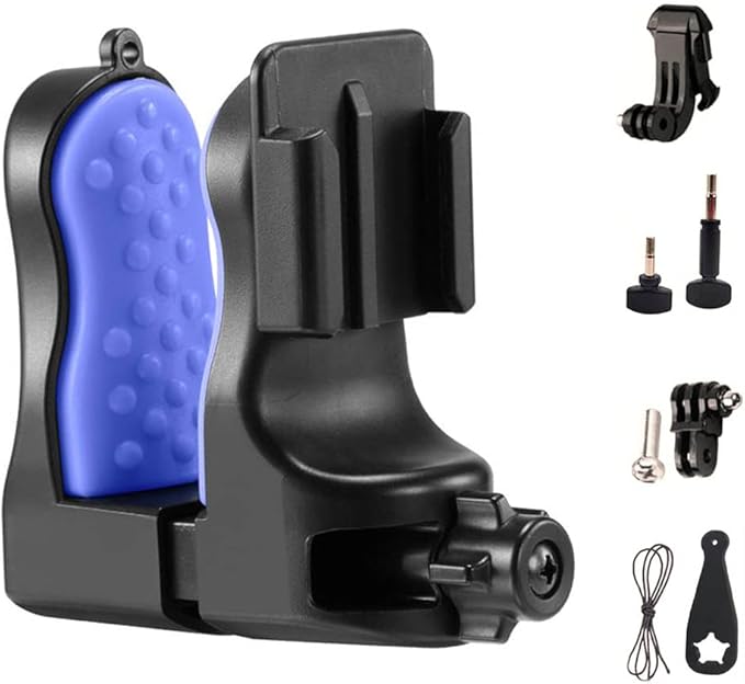Photo 1 of QKOO Motorcycle Helmet Chin Clamp Mount for GoPro Hero 13, 12, 11, 10, 9, 8, 7, 6, 5, 4, Session, 3+, 3, 2, 1, Hero (2018), DJI Osmo Action, AKASO, SJCAM, Action Cameras