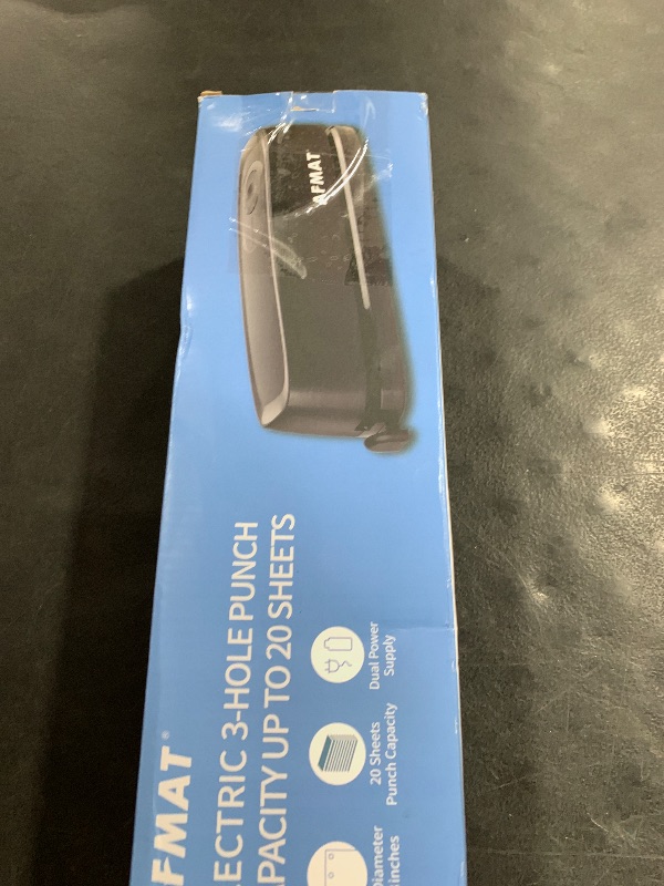 Photo 1 of AFMAT HP01 3 Hole Punch, Electric Three Hole Punch Heavy Duty, 20-Sheet Punch Capacity, AC or Battery Operated, Effortless Punching, Long Lasting Paper Puncher for Office School Studio, Black