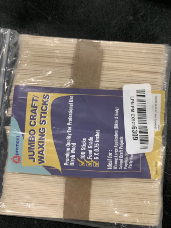 Photo 1 of 100 Piece Large Jumbo Wooden Craft Sticks (6" x 3/4"), Premium Natural Organic Wood for Waxing, Craft Project, Tongue Depressor, Popsicle, Ice Cream Stick,Woodcraft, Paint Stirrer and Art - Apremont