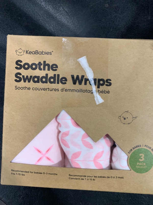 Photo 1 of 3-Pack Organic Baby Swaddle Sleep Sacks - Swaddles for Newborns, Infant 0-3 Months, Baby Girls, Boys, Soft & Snug Newborn Sleep Sack, Nursery Swaddling Blankets (Blossom)