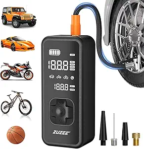 Photo 1 of Tire Inflator Portable Air Compressor - 4X Faster Inflation, 150PSI Air Pump for Car Tires with Digital Pressure Gauge/LED Light, 20000mAh Portable Tire Inflator for Car, Moto, Bike, Ball, etc

