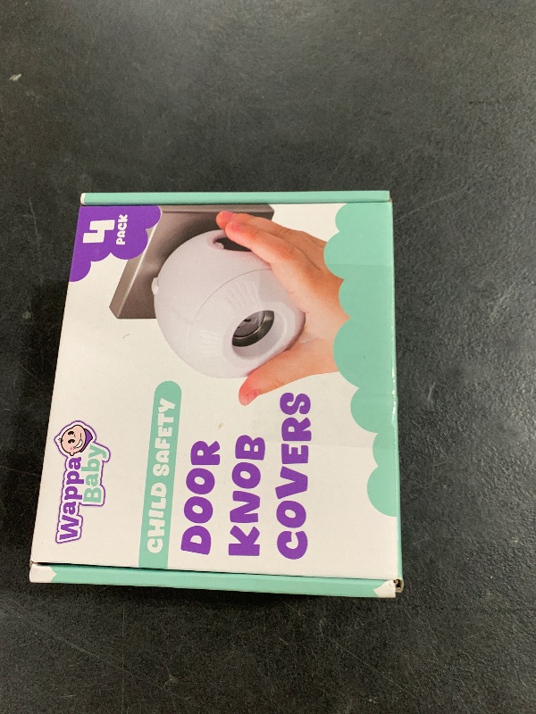 Photo 1 of Child Safety Door Knob Cover (4 Pack) Hard-to-Remove Dual-Lock Door Handle Covers for Kids - Reusable Baby Proof Door Knob Locks - Installs Easily, No Tools Needed (White)
