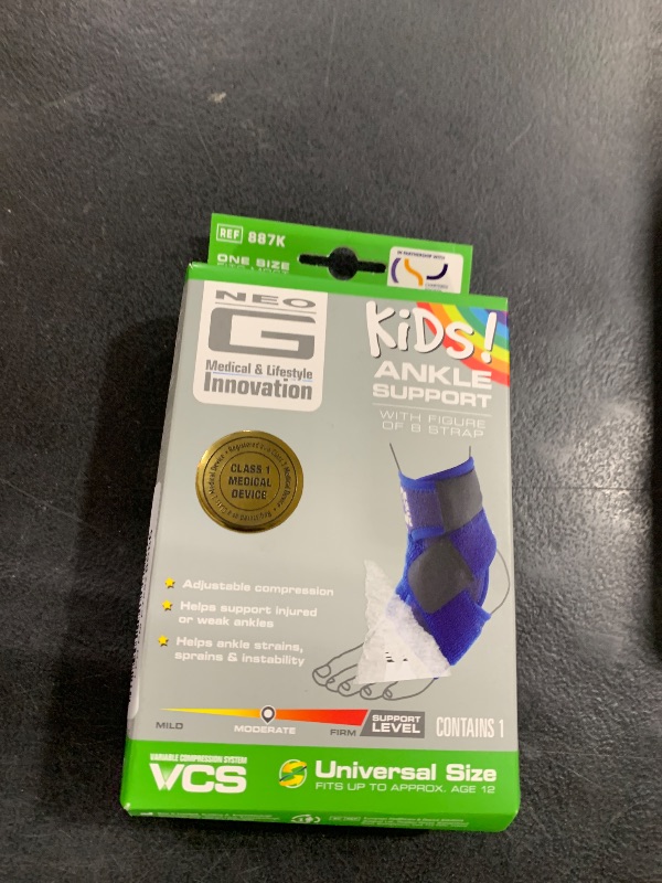 Photo 1 of Neo-G Ankle Brace for Kids - Support For Juvenile Arthritis Relief, Joint Pain, Ankle Injuries, Gymnastics, Basketball, Volleyball - Adjustable Compression - Class 1 Medical Device - 1 Size - Blue