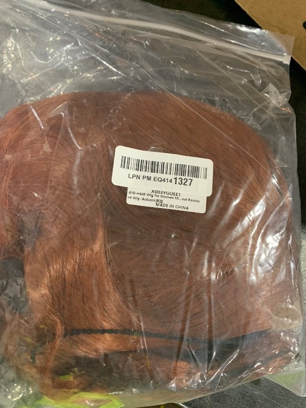 Photo 1 of AISI HAIR Auburn Wigs for Women, Long Wavy Lace Hairline Middle Part Synthetic Heat Resistant Wig for Daily Party-26 Inch