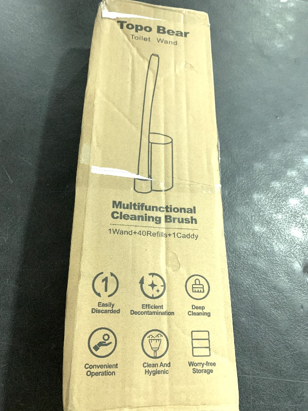 Photo 1 of Topo Bear Disposable Toilet Bowl Brush with 40 Toilet Wand Refills, Toilet Bowl Cleaner Wands, Toilet Cleaning System Starter Kit