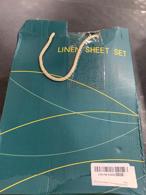Photo 1 of SONORO KATE 100% French Pure Linen Sheets, Breathable and Durable Linen King Size Sheets, Anti-Tear Linen Bed Sheets, Machine Washable, 16 Inch Deep Pocket - 4 Piece (Natural Linen, King)