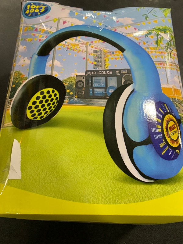 Photo 1 of 80's 90's Party Decoration 10FT Inflatable Headphones Archway Party Decorations, Blow up LED Lights Favors, for 80s 90s Hip Hop Theme, Birthday, Music, Disco Retro Theme