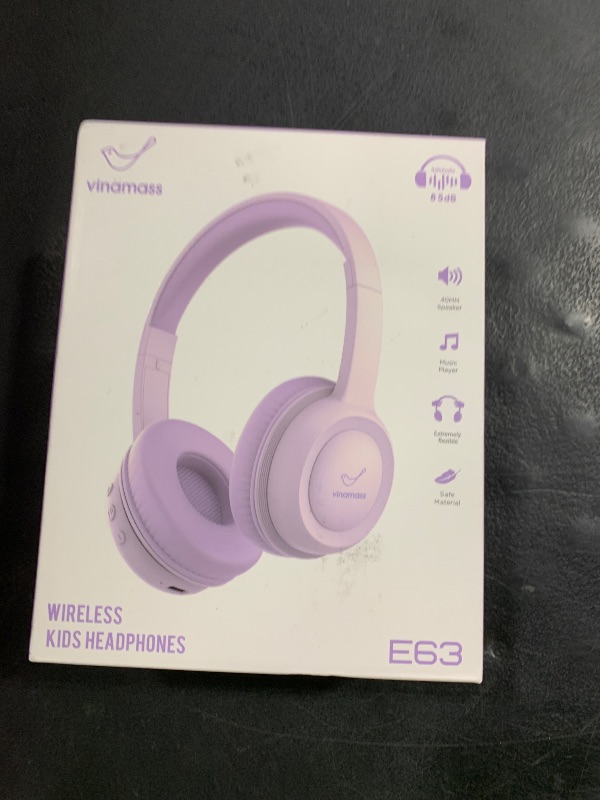 Photo 1 of Kids Bluetooth Headphones,Kids Headphones Wireless with 85dB Volume Limiter, 30H Playtime, Adjustable Headband,Over-Ear Headphone for Kid School Online Class Travel(Purple)