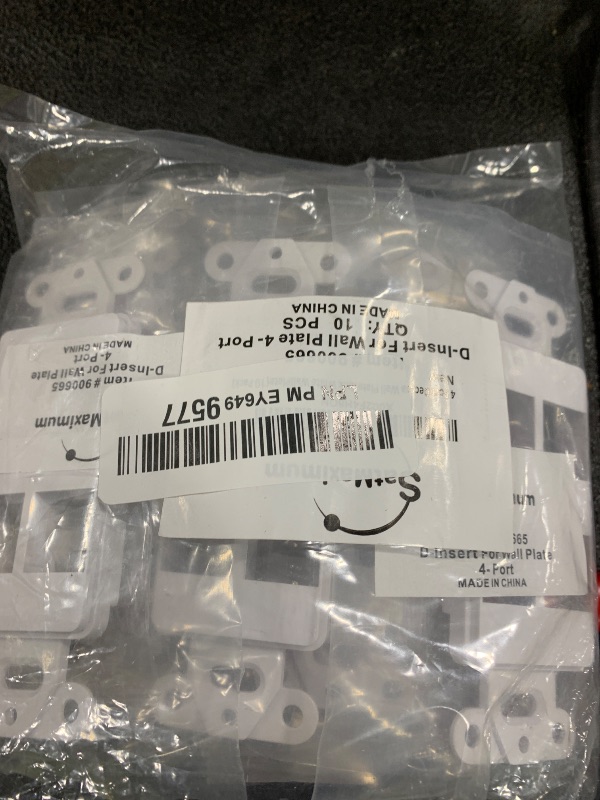 Photo 1 of 10 Pack Keystone Wall Plate 4 Port, White Decorator Insert Cover for Ethernet, HDMI, Coax, Cat6 Cat5, RJ45, Home & Office Installations