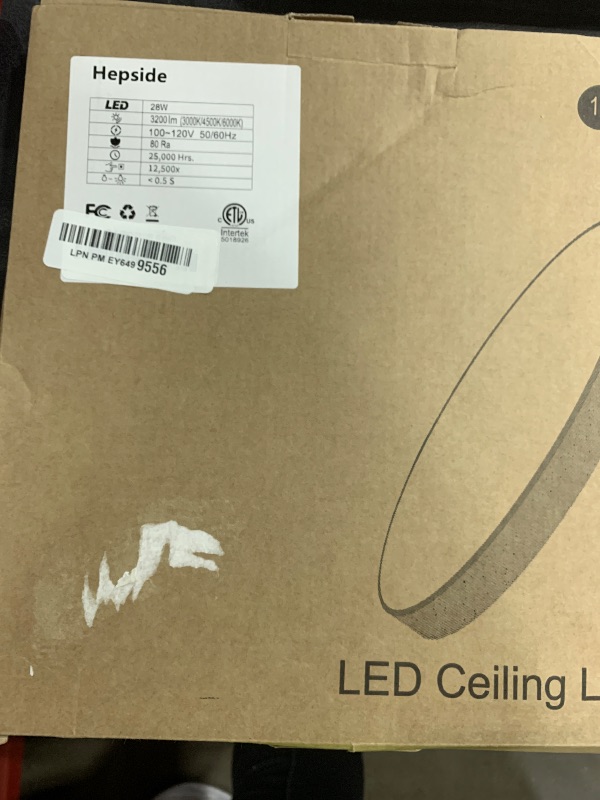 Photo 1 of 1PACK Flush Mount LED Ceiling Light Fixture Black, 12Inch 28Watt, Dimmable & 3000K-4500K-6000K 3 Color Selectable Ceiling Lamp 3200LM Low Profile Ceiling Light for Kitchen Bedroom Hallway Porch