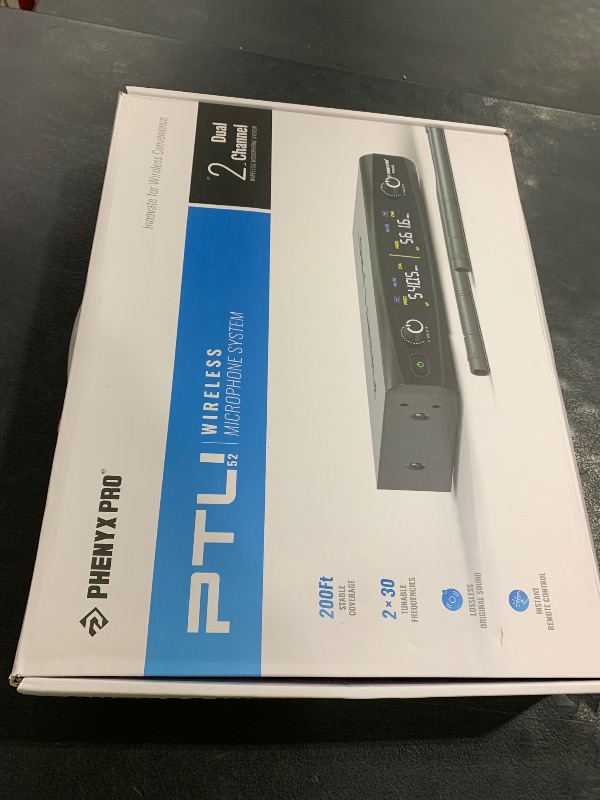 Photo 1 of Phenyx Pro UHF Wireless Microphone System w/ 2x30 Tunable Frequencies, Metal Cordless Mic Set, 200 ft Range, 2 Bodypacks & Headsets/Lapel Mics for Speaking, Singing, Church, DJ (PTU-52-2B)